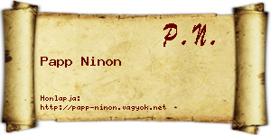 Papp Ninon névjegykártya